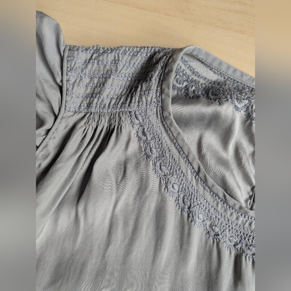 Isabel Marant Etoile‎ 100% Silk Gray Grey Lace Cap Sleeve Lightweight Slip Dress - Picture 3 of 16